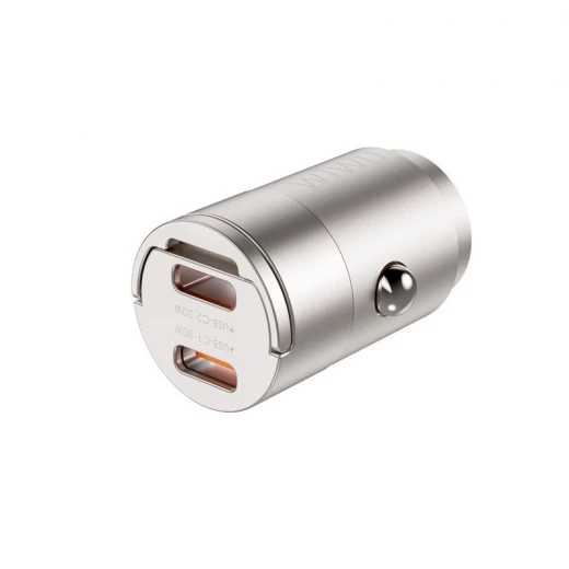 شاحن سيارة وي وو QC029 Nano ثنائي USB-C - لمسة نهائية من التيتانيوم شاحن سيارة وي وو QC029 Nano ثنائي USB-C - لمسة نهائية من التيتانيوم