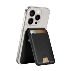 WIWU Mag Wallet FM MW 005 Slim Magnetic Black PU Leather with Apple Certified Locator and 3 Stand Modes