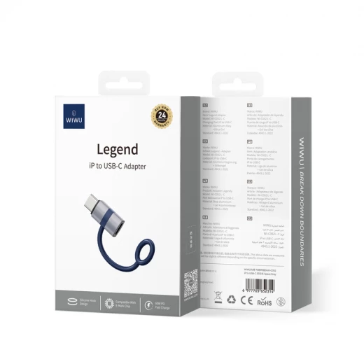 Wiwu Wi-C052 Lightning to Type-C OTG Adapter - Grey - Fast Data Transfer Wiwu Wi-C052 Lightning to Type-C OTG Adapter - Grey - Fast Data Transfer