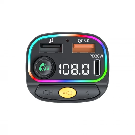 جهاز إرسال FM للسيارة وي وو Wi-QC031 بتقنية Bluetooth 5.3 مع أضواء RGB - وي وُو - Image 2