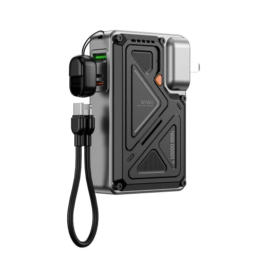 بنك طاقة وي وُو Wi-P057 مغناطيسي 5000mAh مع حامل قابل للطي باللون الاسود بنك طاقة وي وُو Wi-P057 مغناطيسي 5000mAh مع حامل قابل للطي باللون الاسود