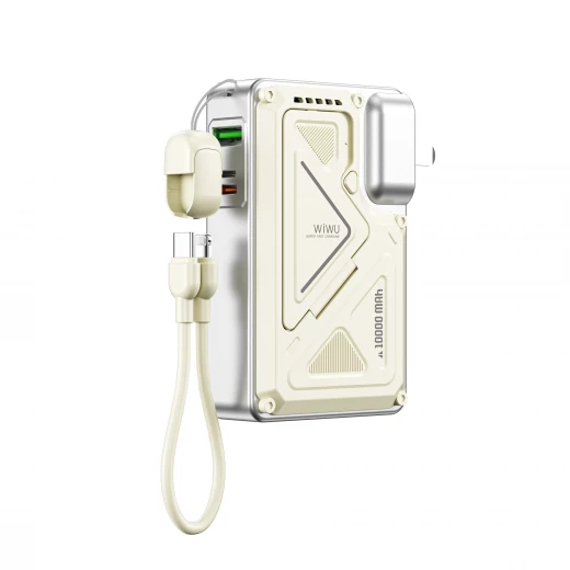 WiWU Wi-P057 5000mAh Magnetic Power Bank with Foldable Stand White WiWU Wi-P057 5000mAh Magnetic Power Bank with Foldable Stand White