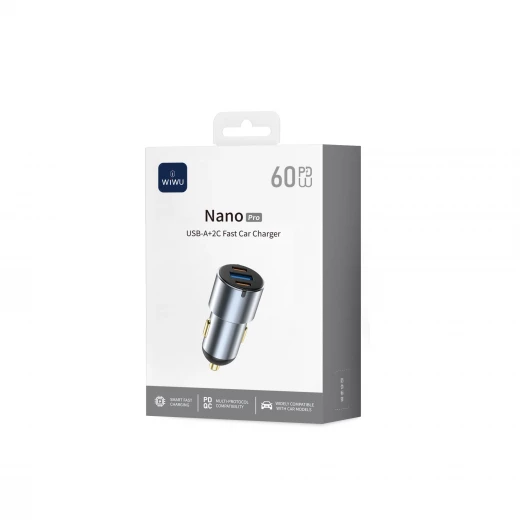 شاحن سيارة وي وو Nano Pro 60W USB-C و USB-A - شحن سريع - وي وُو - Image 2
