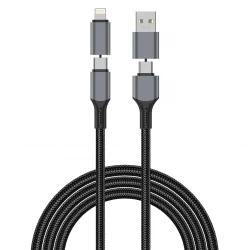 WiWU 27W Cyberlink Magnetic USB-C to Lightning Cable - 1M Nylon Braided