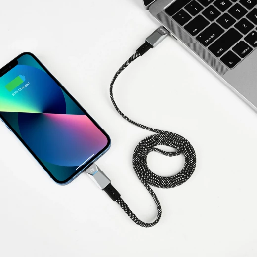 كابل وي وو Cyberlink مغناطيسي USB-C إلى Lightning بقوة 27 واط - 1 متر مضفر بالنايلون - وي وُو - Image 4