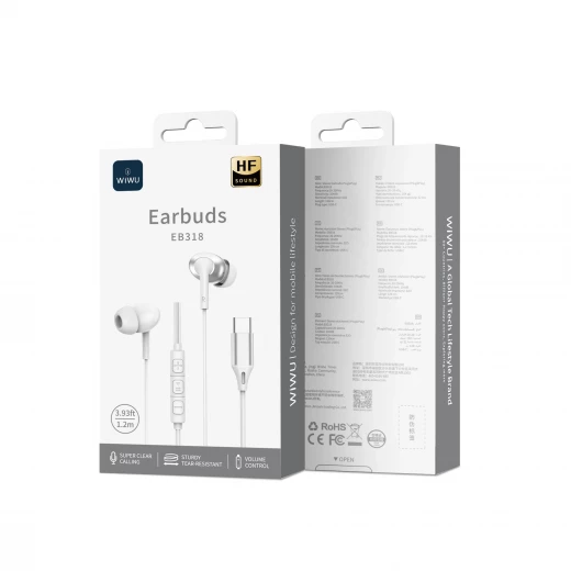 سماعات أذن سلكية ستيريو وي وو EB318 USB-C مع ميكروفون لإلغاء الضوضاء - Image 2