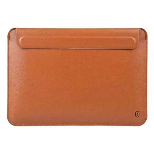 WiWU Skin Ultra Stand Sleeve for MacBook 15.3-Inch, Brown, Premium PU Leather, Water & Scratch Resistant, Built-In Stand with Secure Hidden Magnetic Closure - Wiwu - Image 4