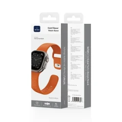 سوار WiWU WB201 لساعة Apple Watch مقاس 44/45/49 مم، تصميم Comf Secur مريح وثابت، لون برتقالي أنيق، مناسب للاستخدام اليومي والأنشطة الخارجية