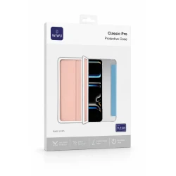 جراب حماية WiWU Classic Pro لآيباد 11 (2025) و10.9 (2022)، خامة PU+PC متينة، حماية ممتازة وزوايا مدعمة، تصميم أنيق وخفيف الوزن - وردي