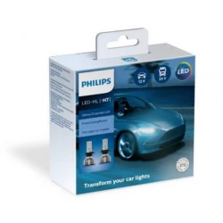 لمبات فيليبس H7 LED للمصابيح الأمامية: إضاءة بيضاء 6500 كلفن، شعاع دقيق، تبديد حرارة مزدوج، تصميم سهل التركيب، متوافقة مع مركبات 12V و 24V