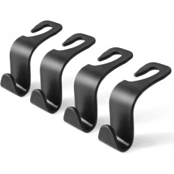 LEVT Car Seat Headrest Hook Hanger for Handbags Coats Umbrellas 4 Piece Set