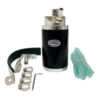 Simota Oil Catch Can Kit: Complete Engine Air Filtration System with Mounting Bracket, Flexible Hose, 3 Hose Clamps, Small L Key, and Installation Fittings, Universal Compatibility