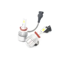C6 LED Headlight Bulb Set, Super Bright White Light, 2 Piece Kit for Car Headlamps, Easy Installation, Long Life, 12V Compatible, High Quality