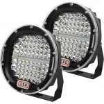 مصباح LED دائري للطرق الوعرة 9 بوصة لسيارات جيب JK رانجلر 4x4، شاحنات، سيارات الدفع الرباعي، مصدات، أضواء كاشفة، مصابيح قيادة، اضاءة عالية الكثافة، تصميم متين - أوف-رود إكستريم