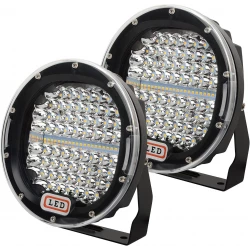 مصباح LED دائري للطرق الوعرة 9 بوصة لسيارات جيب JK رانجلر 4x4، شاحنات، سيارات الدفع الرباعي، مصدات، أضواء كاشفة، مصابيح قيادة، اضاءة عالية الكثافة، تصميم متين