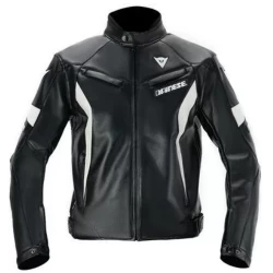 Dainese Motorcycle Leather Jacket Waterproof Windproof Protection Elbow Shoulder Back Crushers Protection Black 2024 Model