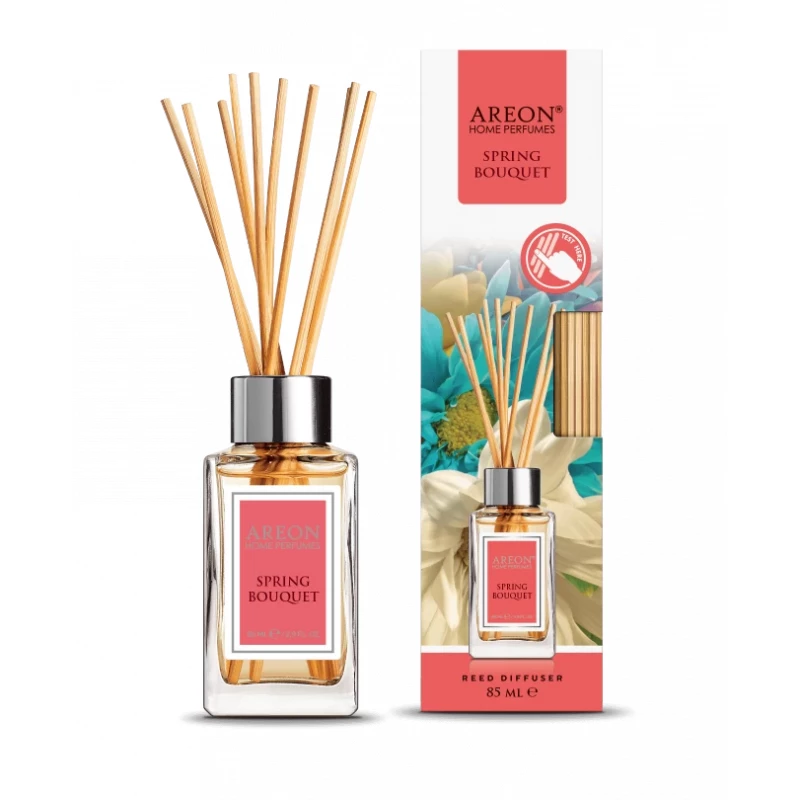 Areon Perfume Sticks 85ml Spring Bouquet Home and Office Air Freshener Pack 2 Provides Long Lasting Fragrance for Any Room, Enjoy Fresh Air - Areon