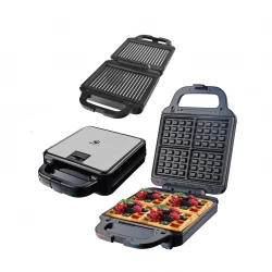 HG269 2 in 1 Electric Grill and Waffle Maker Stainless Steel 1400W