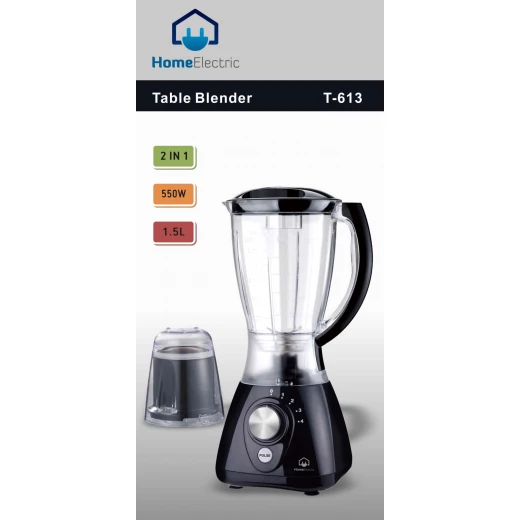 Table Blender T613 Unbreakable 1.5L with Stainless Steel Blades and Grinder - Home electric - Image 2