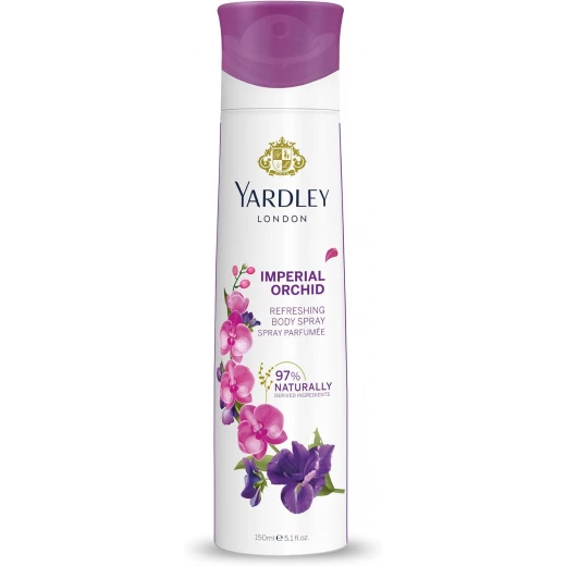 بخاخ معطر للجسم ياردلي لندن امبريال اوركيد للنساء، 150 مل، عطر يدوم طويلاً بخاخ معطر للجسم ياردلي لندن امبريال اوركيد للنساء، 150 مل، عطر يدوم طويلاً
