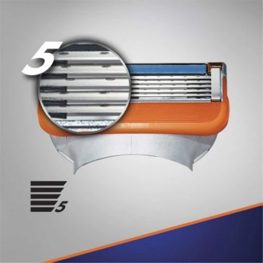 شفرات حلاقة جيليت فيوجن 5 للرجال، 4 قطع، حلاقة دقيقة، أداة تشذيب دقيقة - جيليت - Image 3