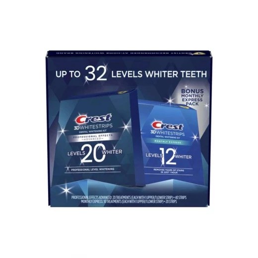 شرائط تبييض الأسنان Crest 3D Professional Effects المتطورة، 20 علاجًا شرائط تبييض الأسنان Crest 3D Professional Effects المتطورة، 20 علاجًا