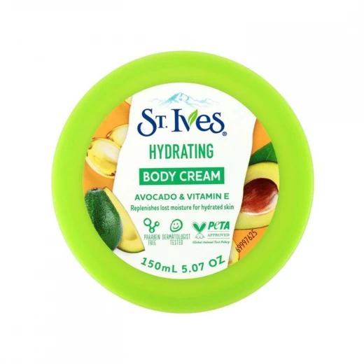 St. Ives Avocado & Vitamin E Hydrating Body Cream 150ml, Deep Moisturizing Skin Care St. Ives Avocado & Vitamin E Hydrating Body Cream 150ml, Deep Moisturizing Skin Care