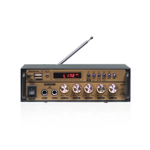 Betavo BT-198B Mini Amplifier Bluetooth USB SD Card 18W Black Betavo BT-198B Mini Amplifier Bluetooth USB SD Card 18W Black