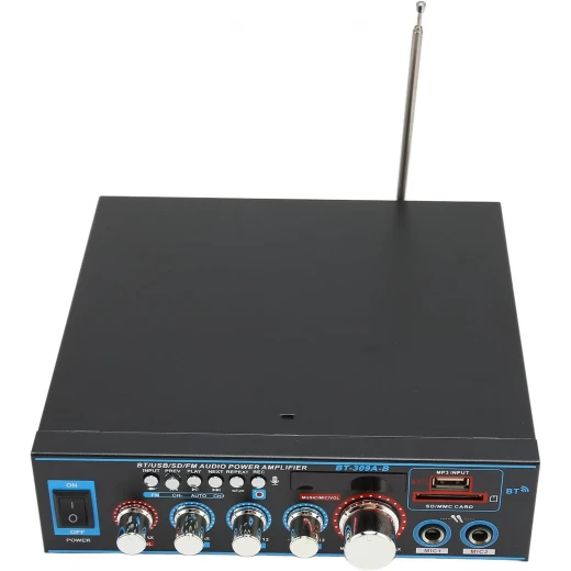 مضخم صوت منزلي BT-309A، 400 واط × 2 مضخم صوت بلوتوث ثنائي القناة، صندوق استقبال ستيريو رقمي لمكبر صوت المسرح المنزلي مضخم صوت منزلي BT-309A، 400 واط × 2 مضخم صوت بلوتوث ثنائي القناة، صندوق استقبال ستيريو رقمي لمكبر صوت المسرح المنزلي