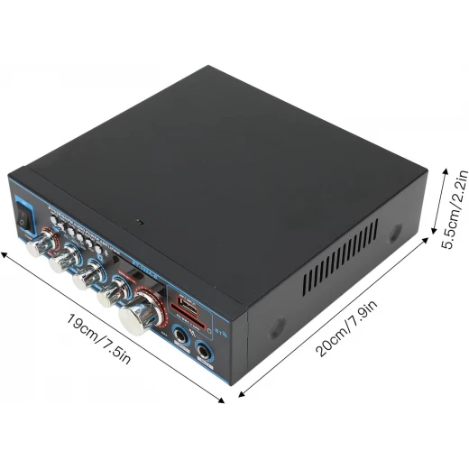 مضخم صوت منزلي BT-309A، 400 واط × 2 مضخم صوت بلوتوث ثنائي القناة، صندوق استقبال ستيريو رقمي لمكبر صوت المسرح المنزلي - Image 4