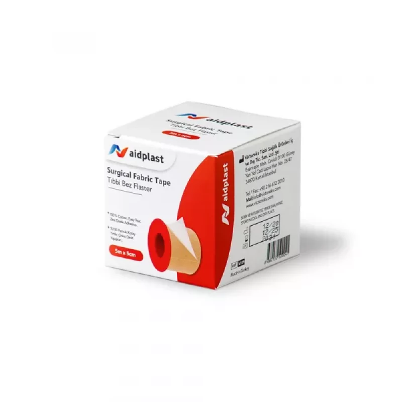 Aidplast Fabric Adhesive Tape 5m x 5cm, Wound Dressing Fixation, 1 Roll - Aidplast