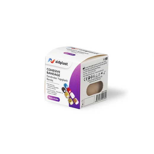 Aidplast Cohesive Bandage 5cm x 4.5m, Self-Adherent Support Wrap for Soft Tissue Injuries Aidplast Cohesive Bandage 5cm x 4.5m, Self-Adherent Support Wrap for Soft Tissue Injuries
