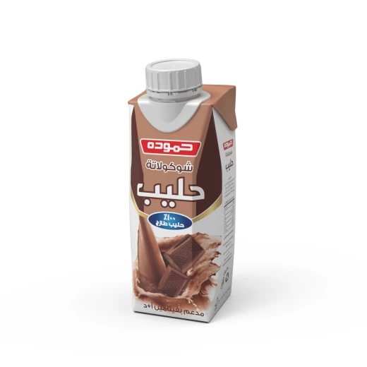 حليب بريزما بنكهة الشوكولاتة، مشروب حليبي لذيذ ومنعش، مثالي لجميع المناسبات، عبوة 250 مل من حمودة حليب بريزما بنكهة الشوكولاتة، مشروب حليبي لذيذ ومنعش، مثالي لجميع المناسبات، عبوة 250 مل من حمودة