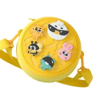 Picocici K36 Kids Round Bag Small Yellow Waterproof Shoulder Bag for Children