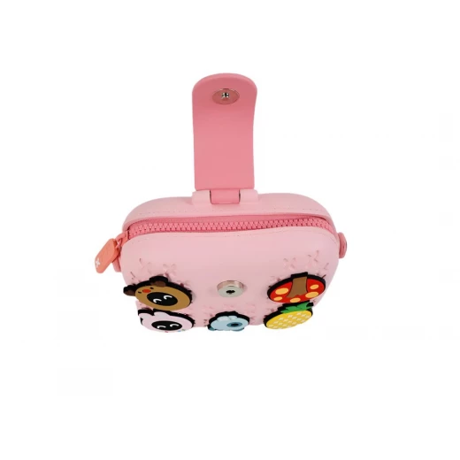 Picocici Kids Pink Crossbody Bag with Cartoon Box Design: Adorable 2 Compartment Purse for Girls, Adjustable Strap - Picocici - Image 2