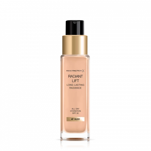 Max Factor Long Wearing Foundation Radiant Lift Sunscreen Nude 47 30ml - Image 3