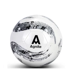 Deli Agnite F1234 Soccer Ball Size 5 White and Gray TPU Construction Official Regulation Match Ball Durable and High Quality For Adults and Youth Players Training and Games 155