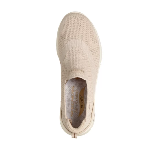 Skechers Women's Arch Fit Refine 2.0 Copper Chic Slip On Comfort Shoes with Arch Fit Support, Vegan Design, Stretch Fit Knit Upper, and Air Cooled Insole Size 40 Natural - Skechers - Image 4