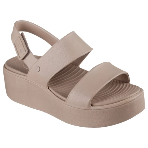 Skechers Women's Arch Fit Upbeat Sunrise Foamies Platform Sandals with Adjustable Slingback Strap in Taupe, Featuring Cushioned Arch Fit Footbed - Size 41 Skechers Women's Arch Fit Upbeat Sunrise Foamies Platform Sandals with Adjustable Slingback Strap in Taupe, Featuring Cushioned Arch Fit Footbed - Size 41