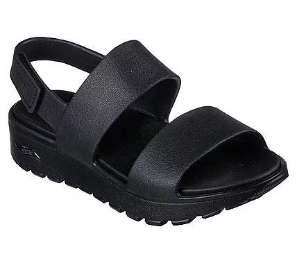 Skechers Women's Arch Fit Footsteps Day Dream Platform Sandals: Black Foamies with Adjustable Ankle Strap & Cushioned Arch Fit Footbed - Size 40, Ultimate Comfort - Skechers - Image 2