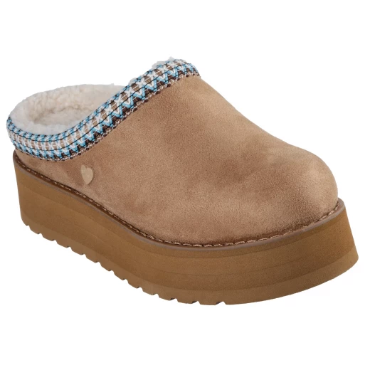 شبشب نسائي مرتفع الخصر من BOBS by Skechers، تصميم شبشب مع بطانة من الفرو الصناعي ونعل داخلي من إسفنج ميموري فوم، بني، مقاس 38.5، يوفر راحة دافئة - سكيتشرز - Image 3