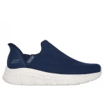 حذاء رياضي رجالي سهل الارتداء من سكيتشرز بي او بي اس سبورت بي فليكس كحلي مقاس 40 مزود بتقنية سهلة الارتداء، تصميم شبكي هندسي، نعل داخلي من إسفنج ميموري فوم، وملاءمة مريحة - سكيتشرز