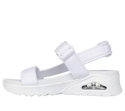 Skechers Women's Uno Summer Stand2 T-Strap Sandals in White, Featuring Cushioned Yoga Foam and Visible Skech Air Airbag Midsole, Size 38, Perfect for Summer Style - Skechers - Image 5