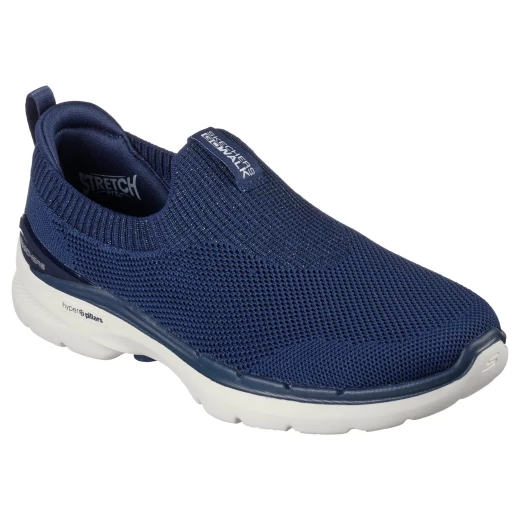 Skechers Women's Go Walk 6 Slip On Navy Walking Shoes with Stretch Fit Knit Upper, Ultra Go Cushioning, Air Cooled Goga Mat Insole and Hyper Pillar Technology Size 38.5 - Skechers - Image 3
