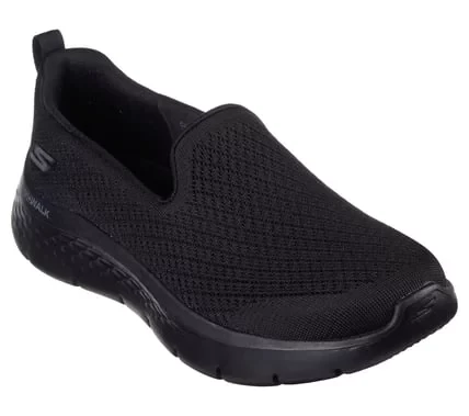 حذاء رياضي سكيتشرز جو ووك فليكس نسائي أسود مقاس 37 يتميز ببطانة داخلية بتقنية Air Cooled Goga Mat وتوسيد Ultra Go وجزء علوي شبكي مصمم وتصميم نباتي مثالي للمشي اليومي المريح - سكيتشرز - Image 10