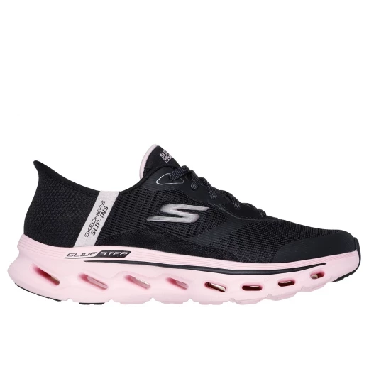 حذاء رياضي نسائي للمشي من سكيتشرز جو ووك جلايد ستب 2.0 سهل الارتداء، تصميم شبكي، نعل داخلي بتقنية Air Cooled Goga Mat، ونعل أوسط خفيف الوزن مع أربطة قابلة للتعديل مقاس 40 / أسود - سكيتشرز - Image 2