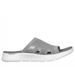 Skechers Women's GO WALK Flex Sandal Elation Gray 40 Comfort Slide Textured Knit Upper Goga Mat Footbed ULTRA GO Cushioning Lightweight Design 141425NAT - Skechers