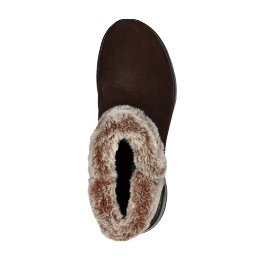 Skechers Women's On The Go Joy Savvy Cold Weather Booties Chocolate Suede with Faux Fur Trim Chenille Lining Side Zip Closure Air Cooled Goga Mat Insole 38 - Skechers - Image 3
