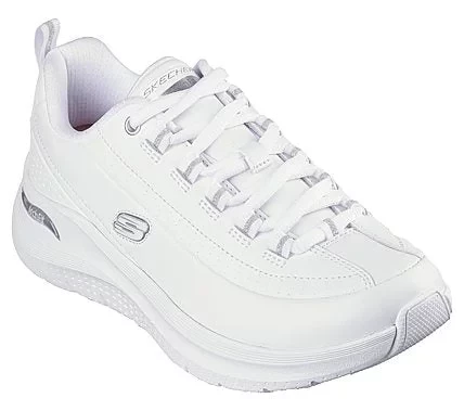 Skechers Women's Arch Fit 2.0 Star Bound Walking Shoes with Smooth Leather Upper, Ghillie Lace Front, Removable Arch Fit Insole, Cushioned Midsole, and Size 40 in White Color - Skechers - Image 4