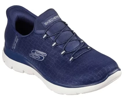 Skechers Women's Summits Classy Night Slip-ins Navy Sneakers with Snake Pattern Sparkle Mesh Upper and Air-Cooled Memory Foam Insole Size 40 - Skechers - Image 3